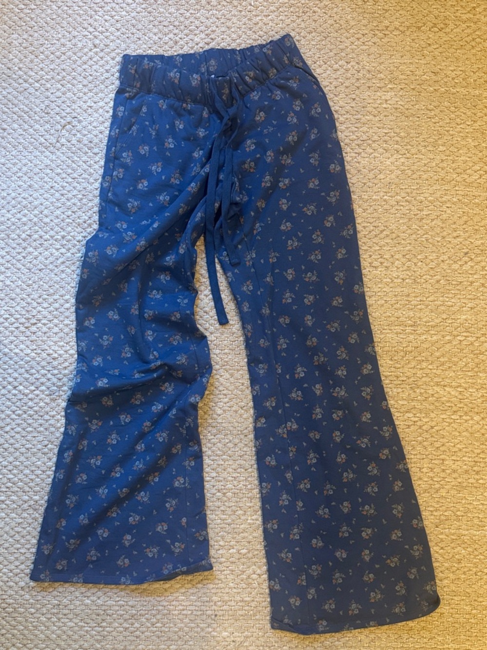 Urban Outfitters Blue Floral Drawstring Casual Pants